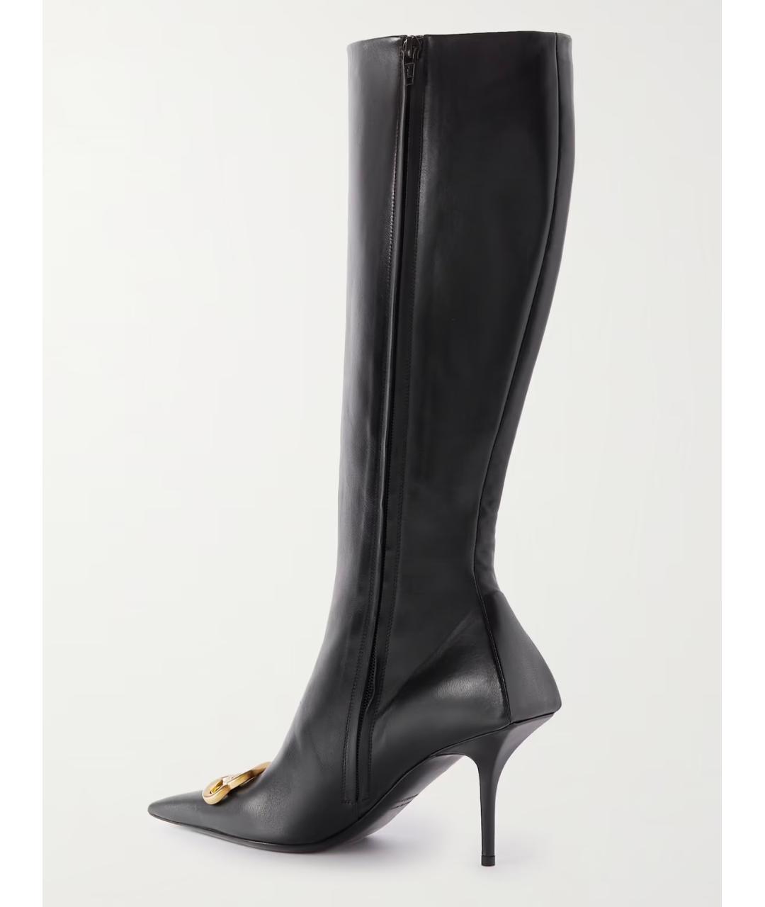 BALENCIAGA Черные кожаные сапоги, фото 3