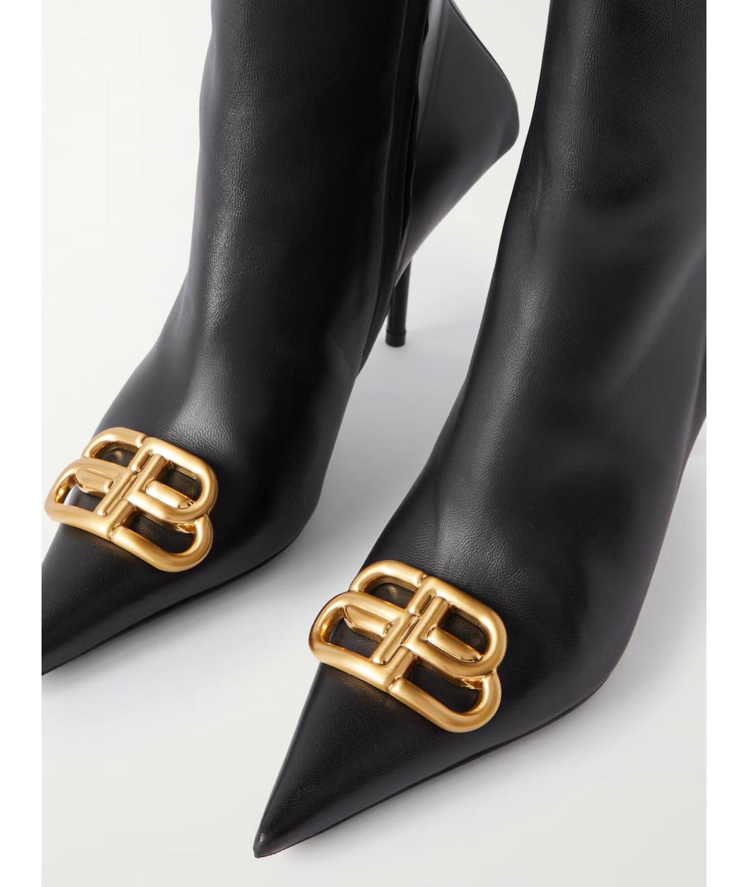 BALENCIAGA Черные кожаные сапоги, фото 4