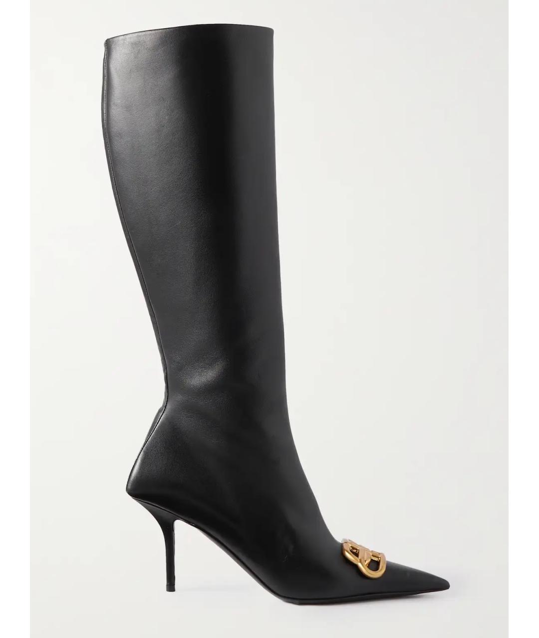 BALENCIAGA Черные кожаные сапоги, фото 5