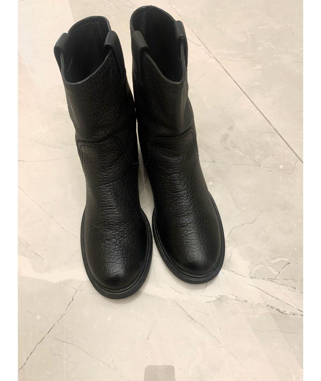 MIU MIU Черные кожаные полусапоги, фото 3