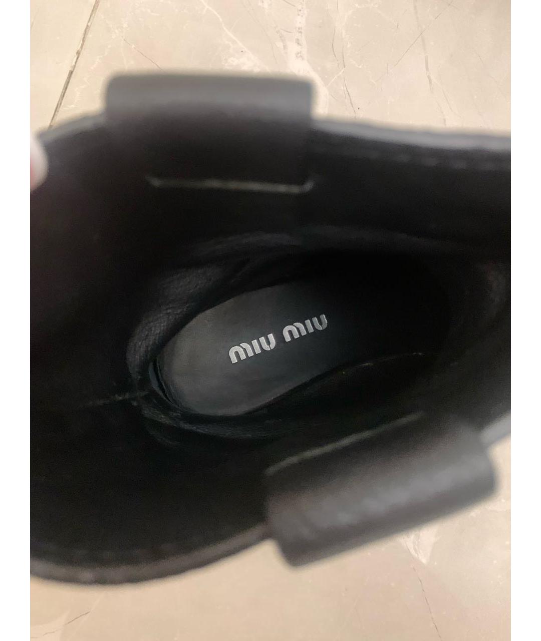 MIU MIU Черные кожаные полусапоги, фото 4