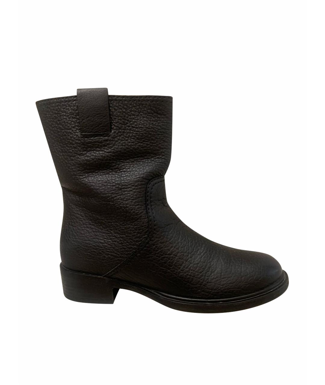 MIU MIU Черные кожаные полусапоги, фото 1