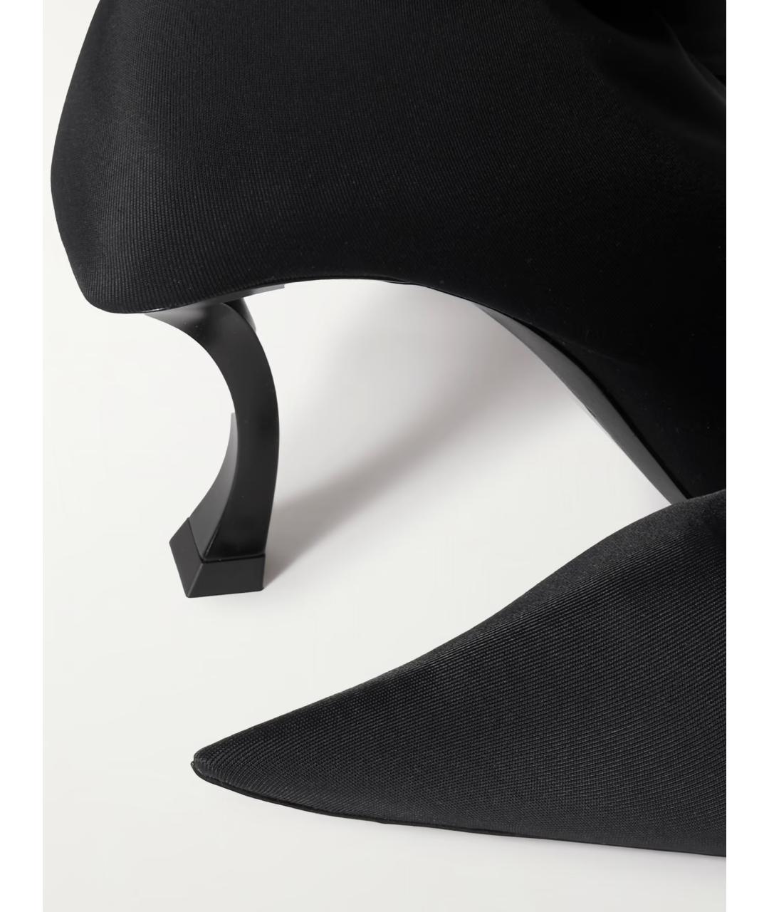 BALENCIAGA Черные текстильные ботфорты, фото 3