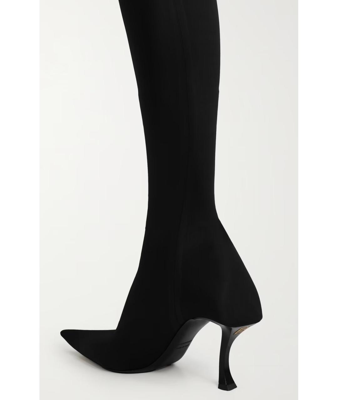 BALENCIAGA Черные текстильные ботфорты, фото 4