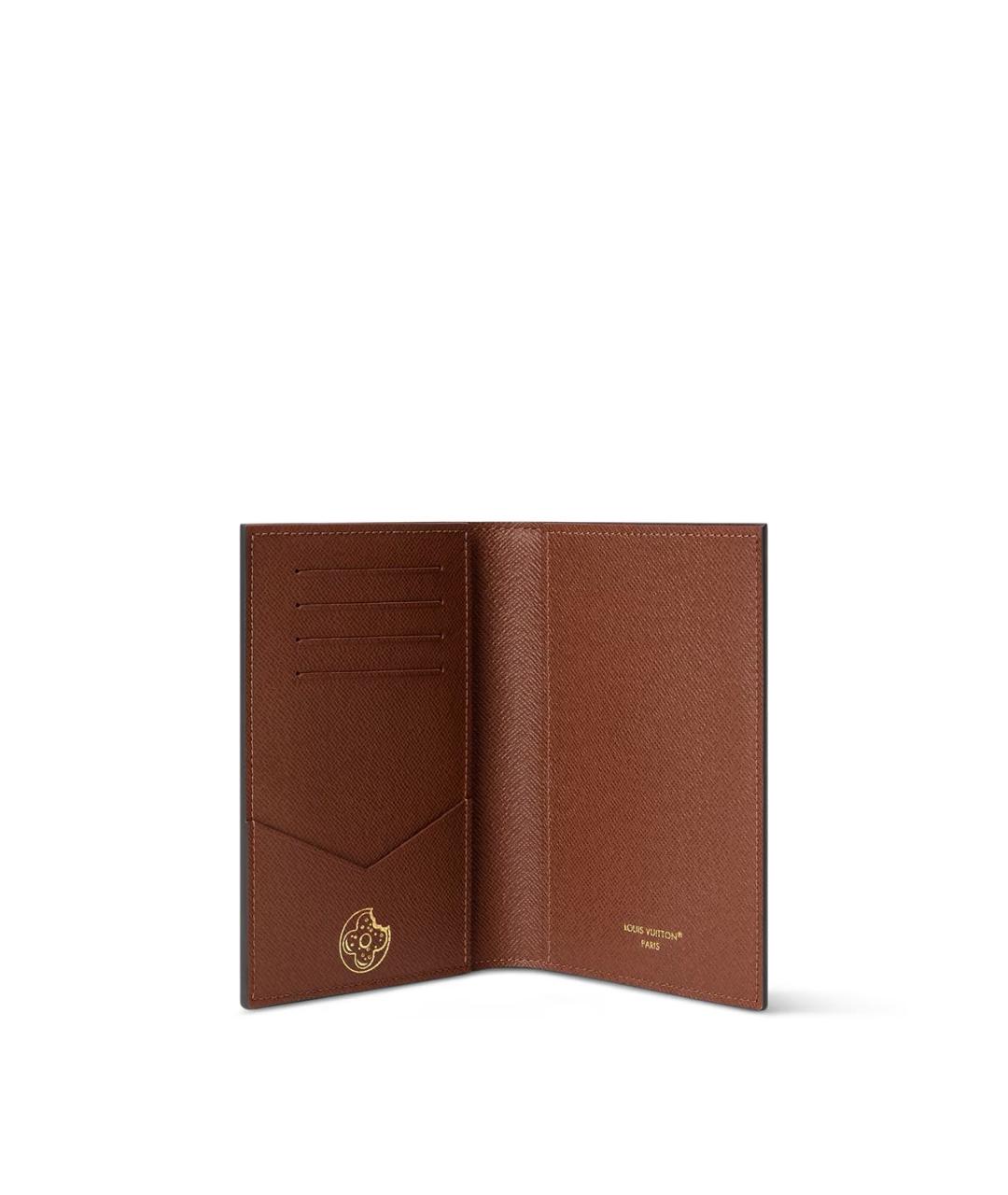 LOUIS VUITTON Коричневый кожаный кошелек, фото 3