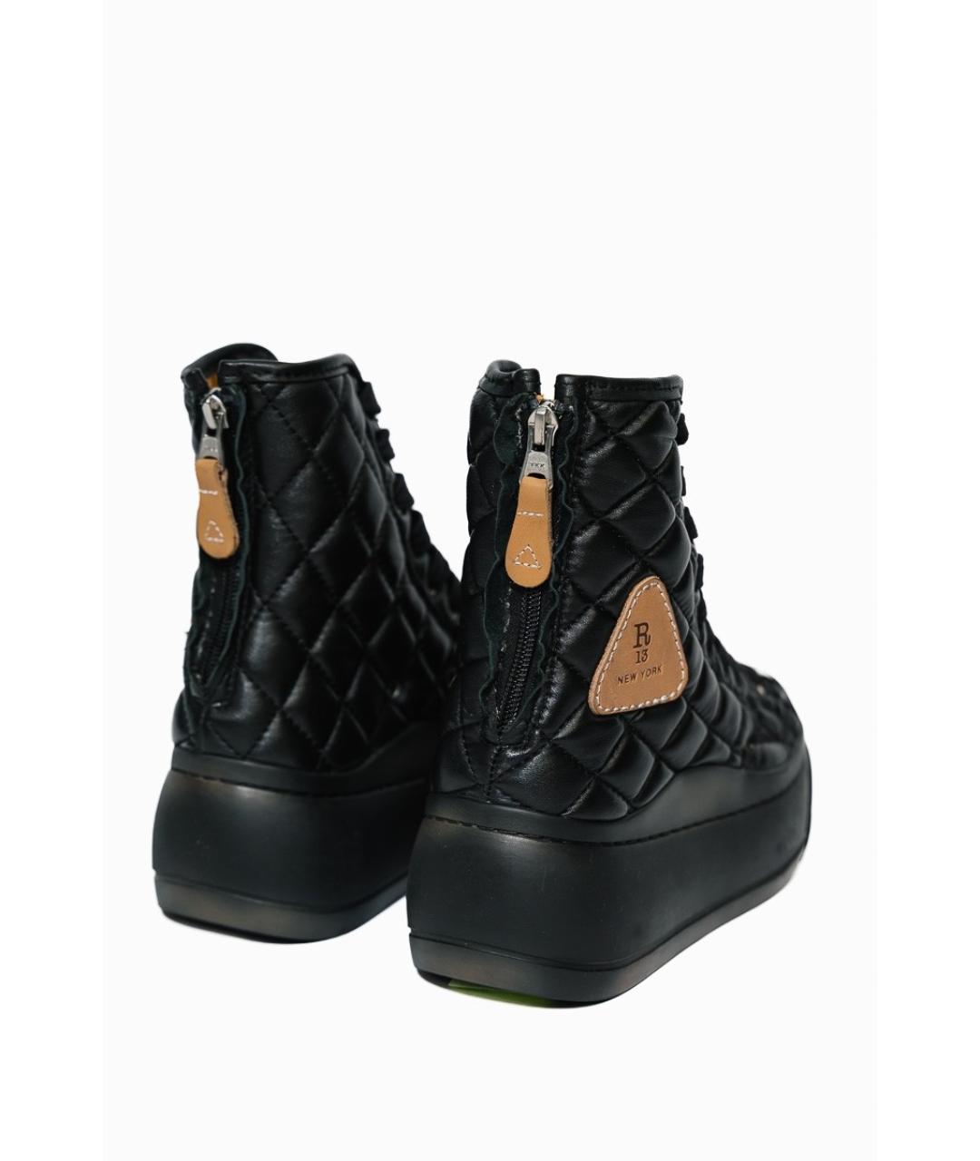 R13 Черные кожаные кеды, фото 6