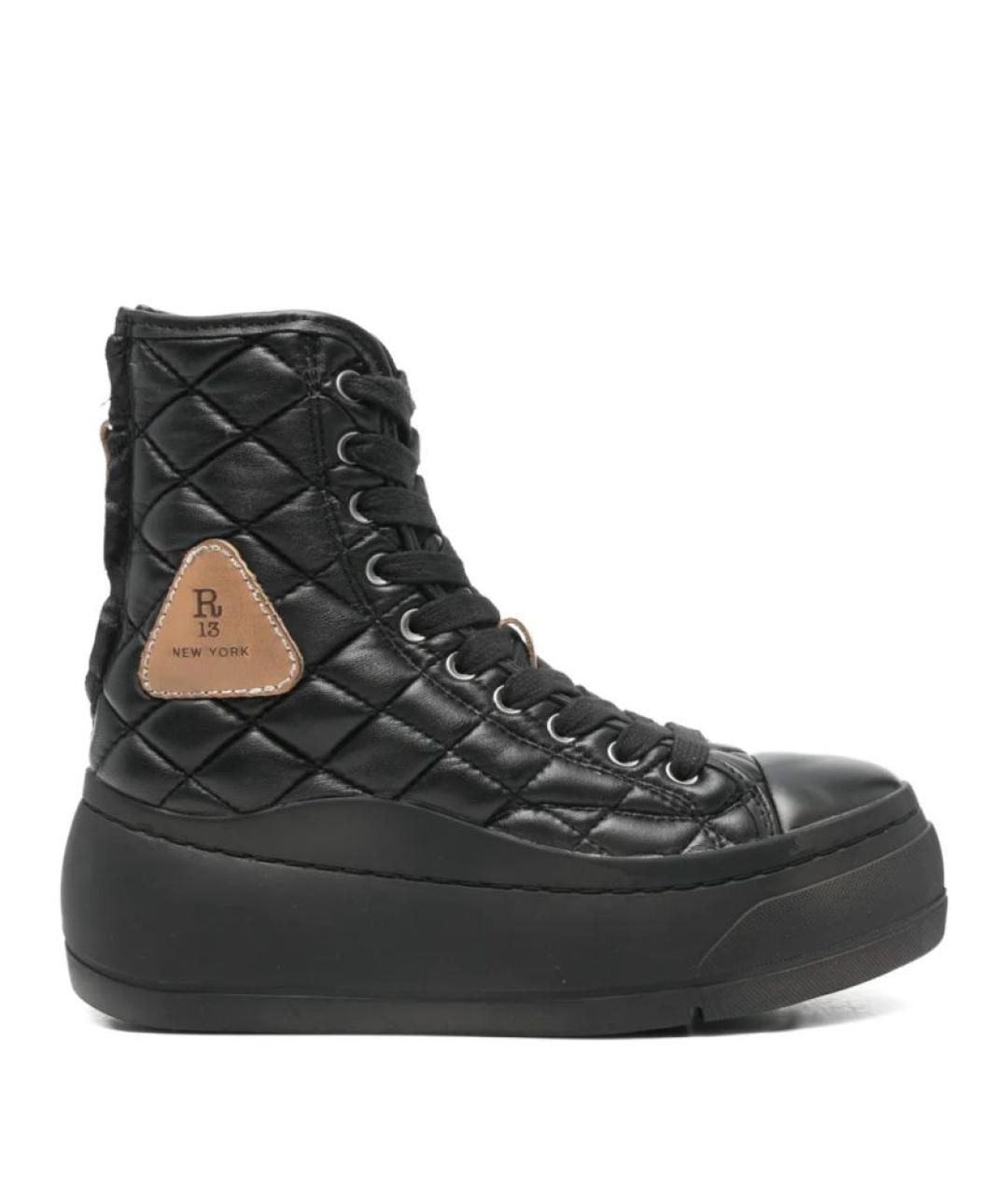 R13 Черные кожаные кеды, фото 1