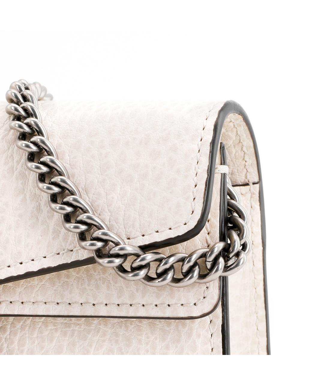 GUCCI Белая кожаная сумка через плечо, фото 6
