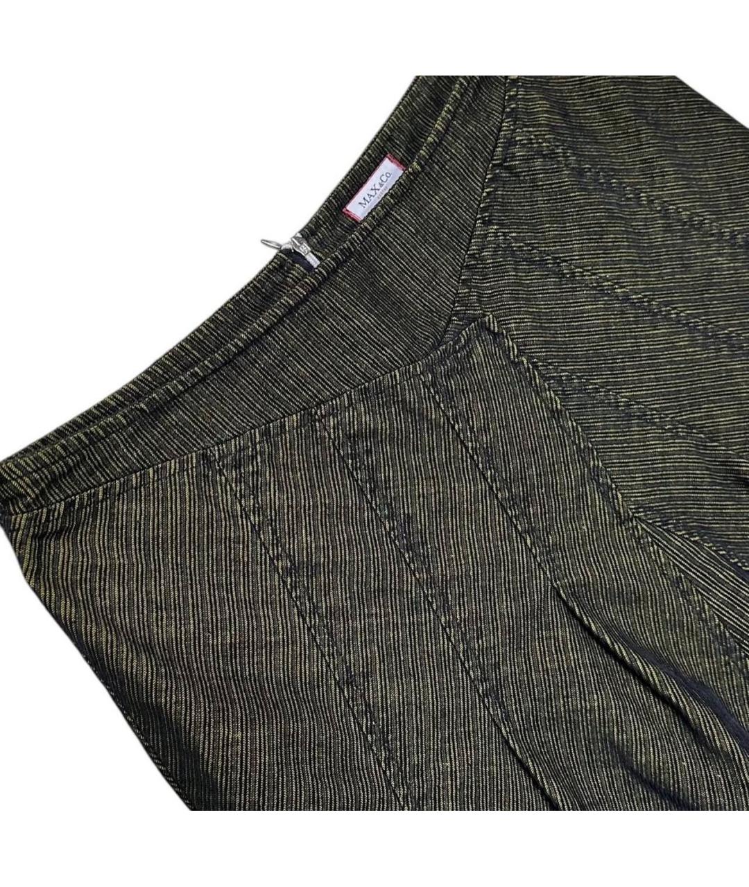 MAX&CO Хаки хлопковая юбка миди, фото 3