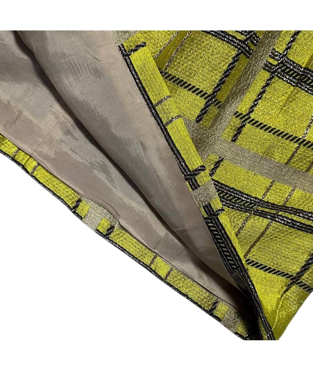 MAX&CO Желтая вискозная юбка мини, фото 5