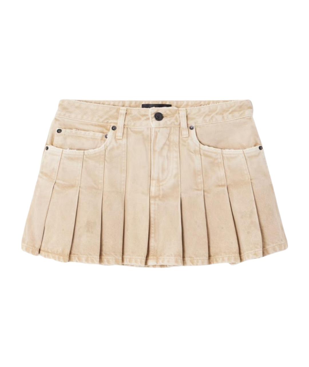BALENCIAGA Бежевая хлопковая юбка мини, фото 1