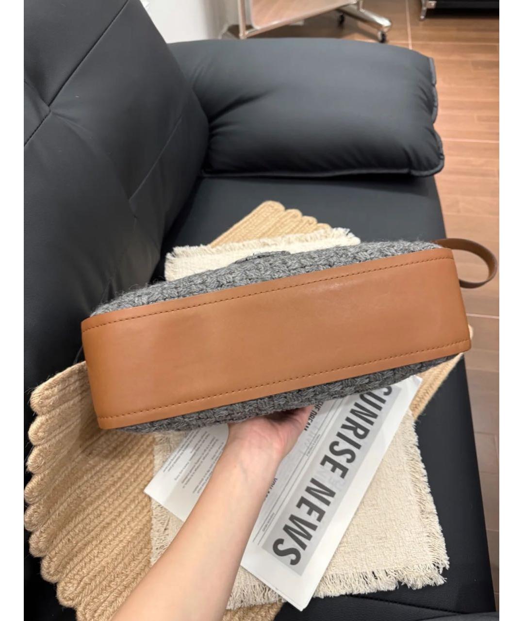 CHANEL Серая шерстяная сумка через плечо, фото 8