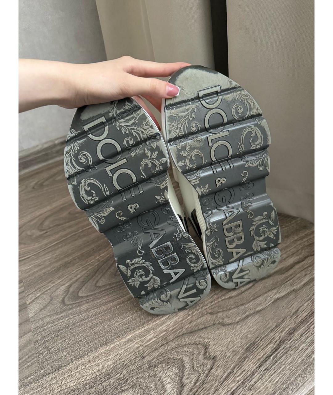 DOLCE&GABBANA Белые кожаные низкие кроссовки / кеды, фото 6