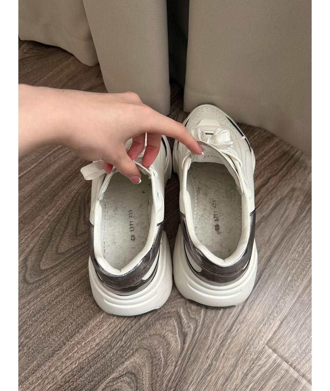 DOLCE&GABBANA Белые кожаные низкие кроссовки / кеды, фото 7