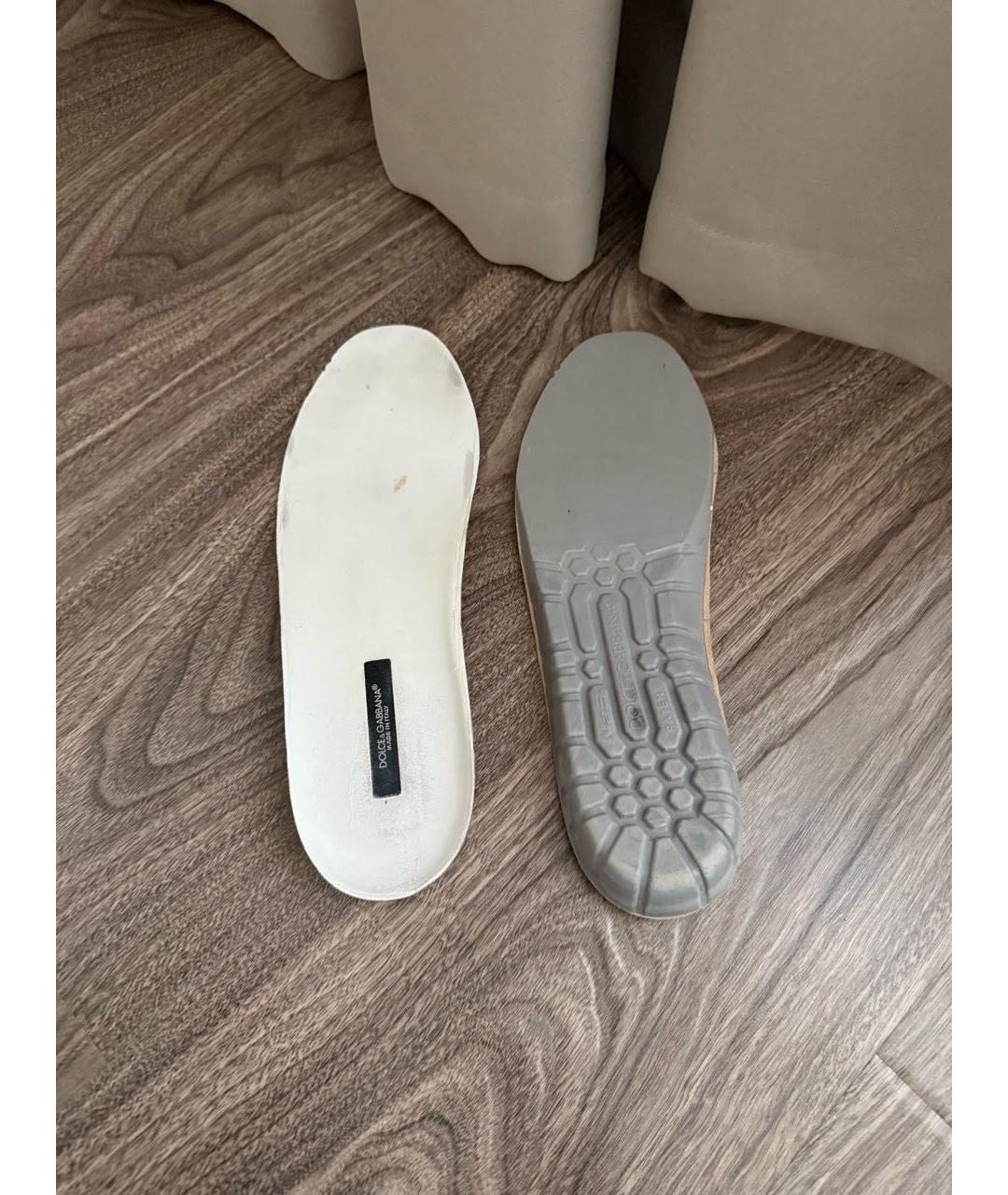 DOLCE&GABBANA Белые кожаные низкие кроссовки / кеды, фото 5