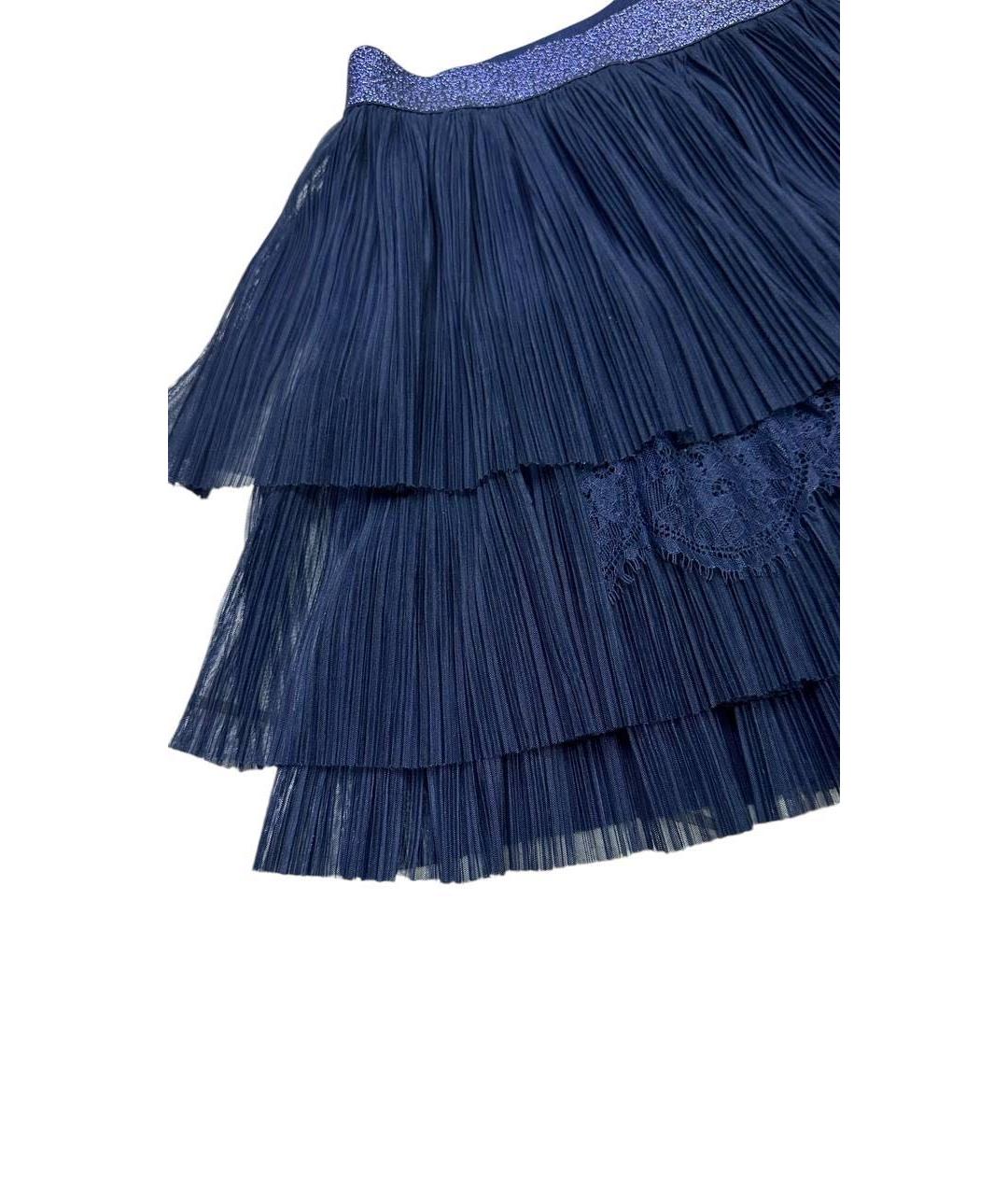 LIU JO Темно-синяя полиэстеровая юбка мини, фото 4