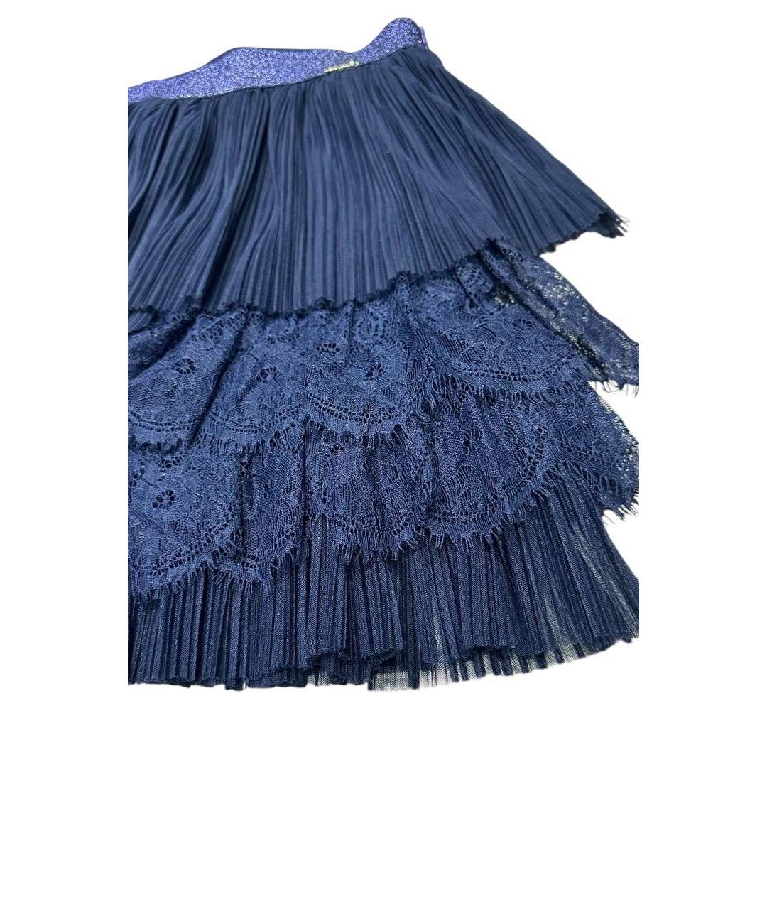 LIU JO Темно-синяя полиэстеровая юбка мини, фото 5