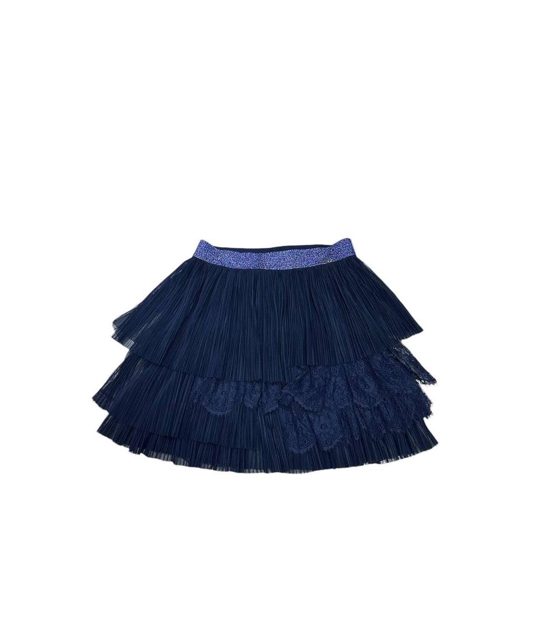 LIU JO Темно-синяя полиэстеровая юбка мини, фото 9