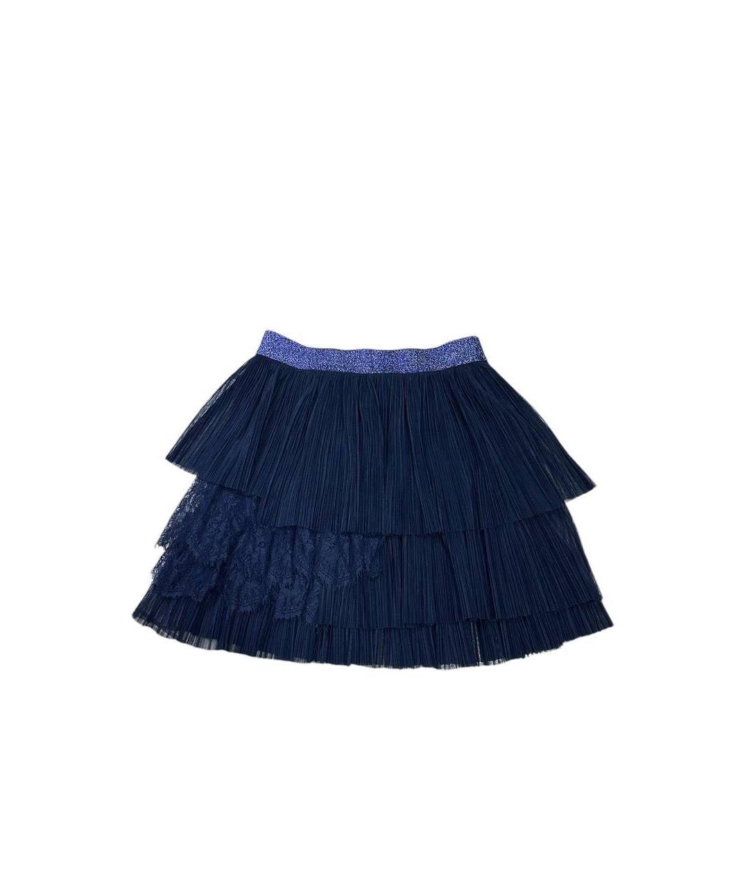 LIU JO Темно-синяя полиэстеровая юбка мини, фото 2