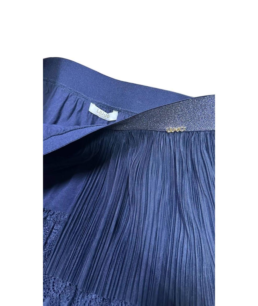 LIU JO Темно-синяя полиэстеровая юбка мини, фото 3