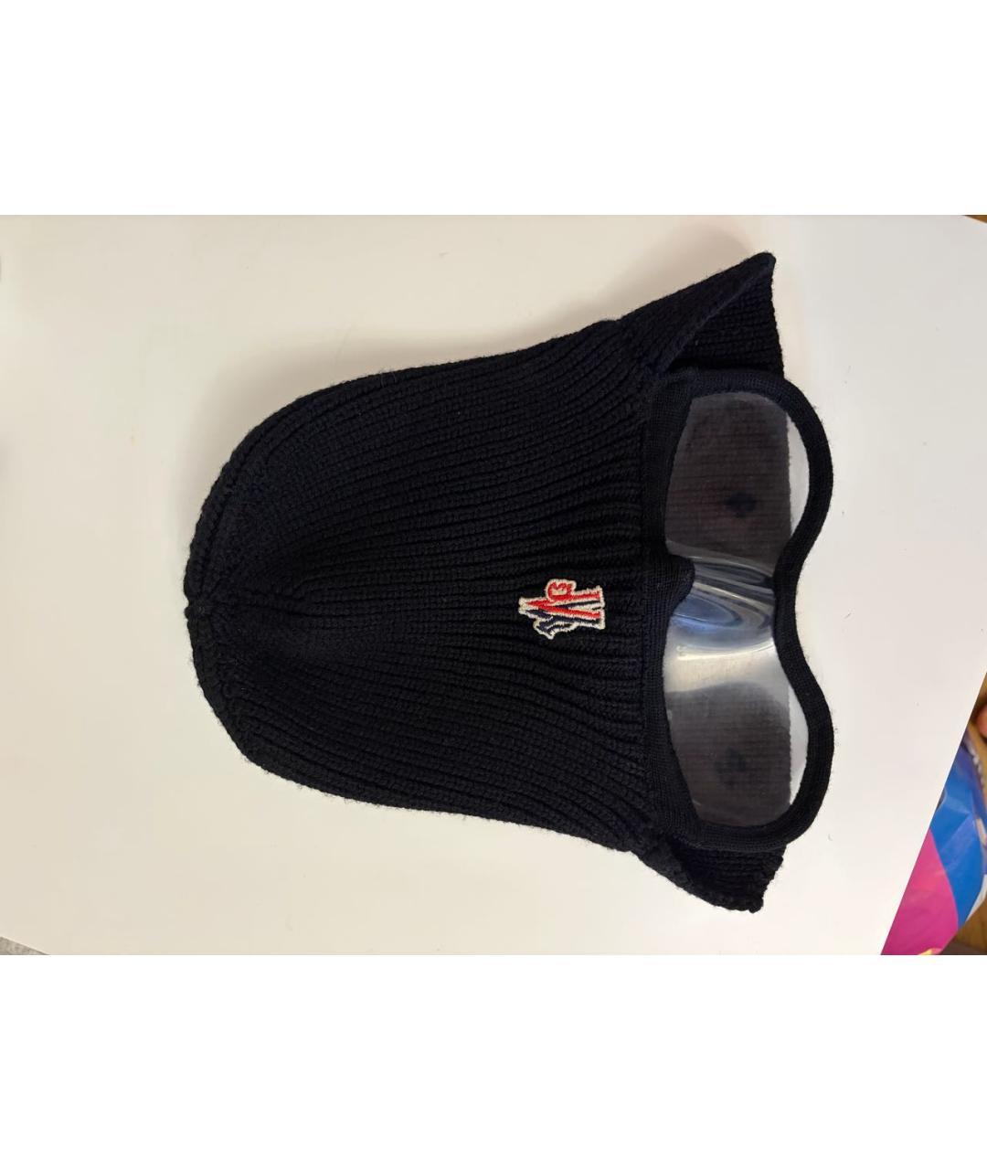 MONCLER GRENOBLE Черная шерстяная шапка, фото 3