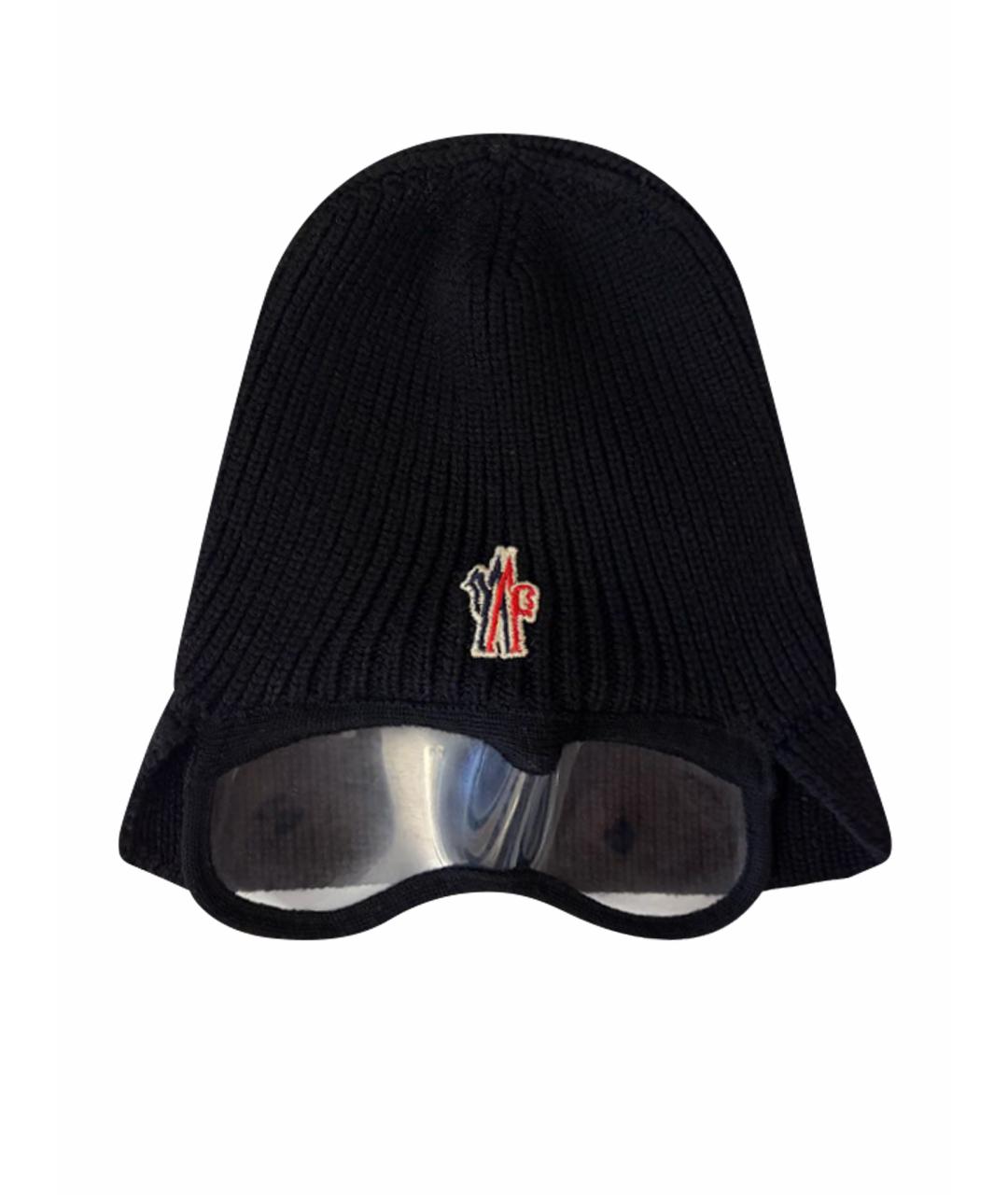 MONCLER GRENOBLE Черная шерстяная шапка, фото 1