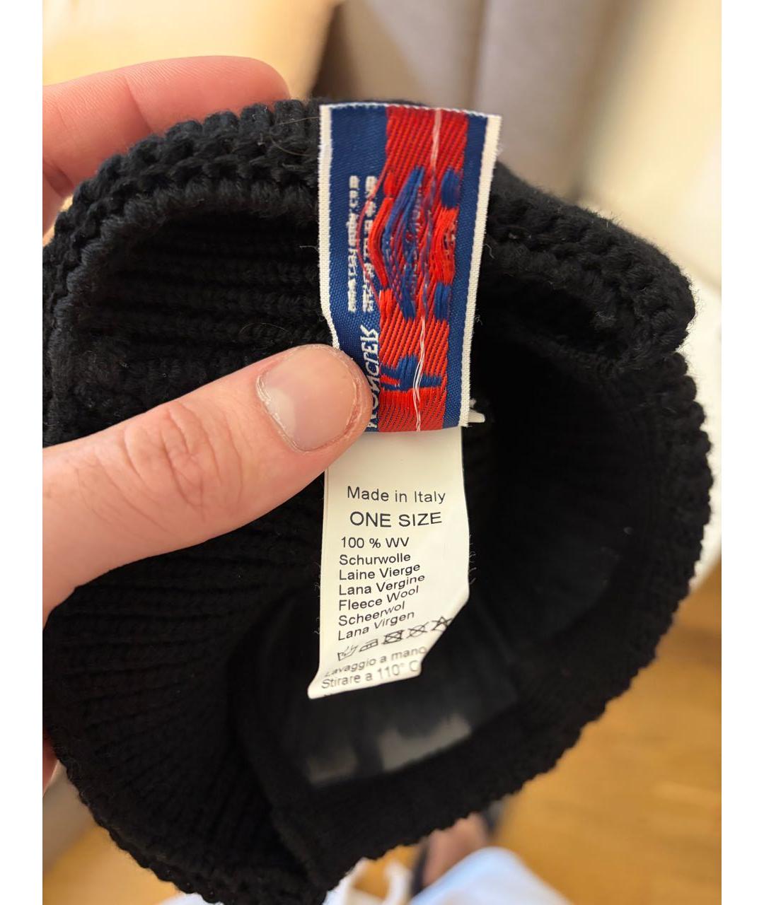 MONCLER GRENOBLE Черная шерстяная шапка, фото 5