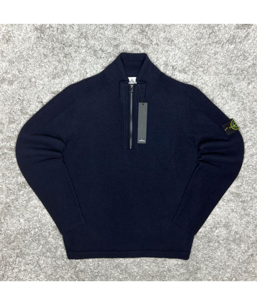 STONE ISLAND Темно-синий шерстяной джемпер / свитер, фото 6