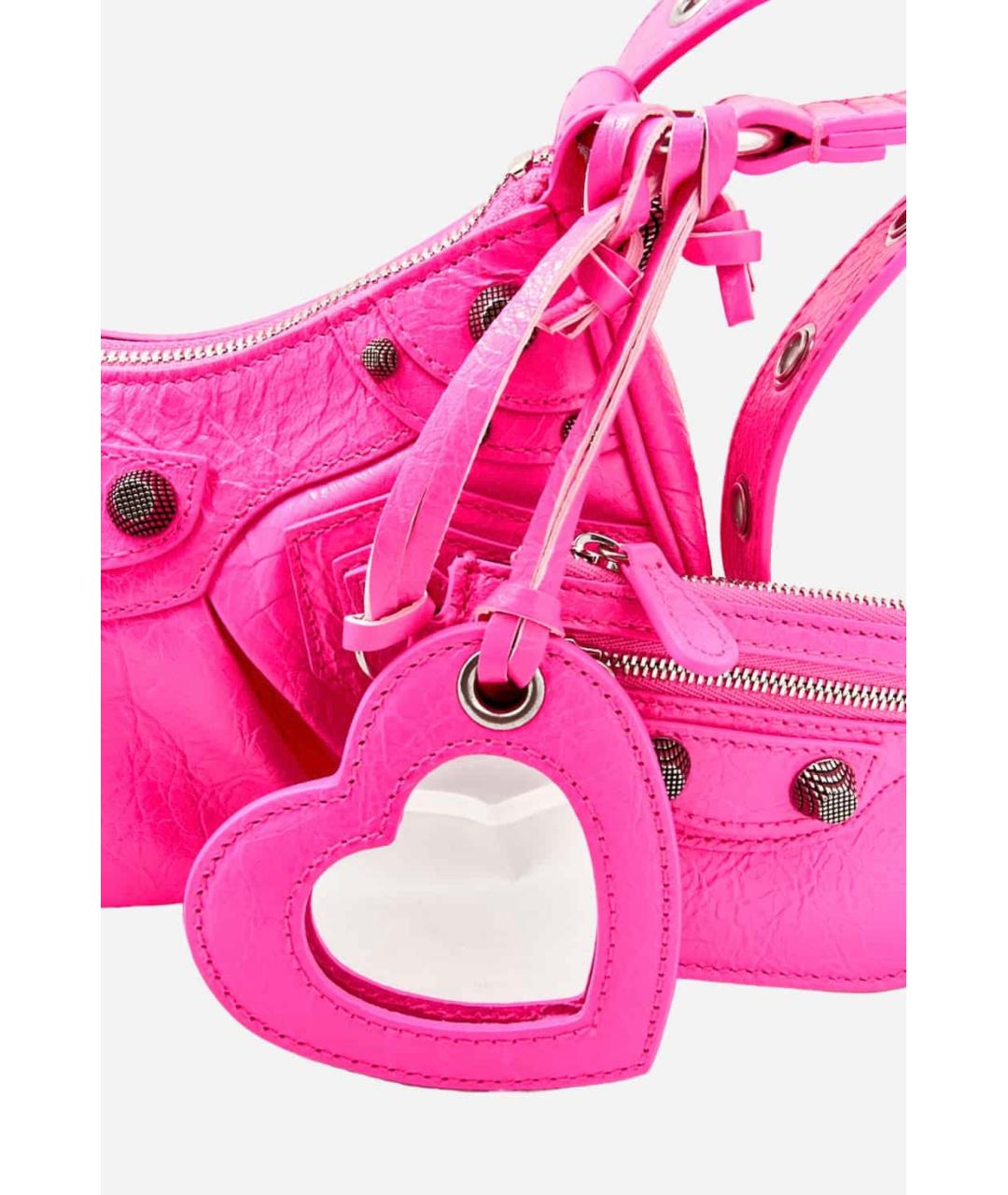 BALENCIAGA Розовая кожаная сумка через плечо, фото 2