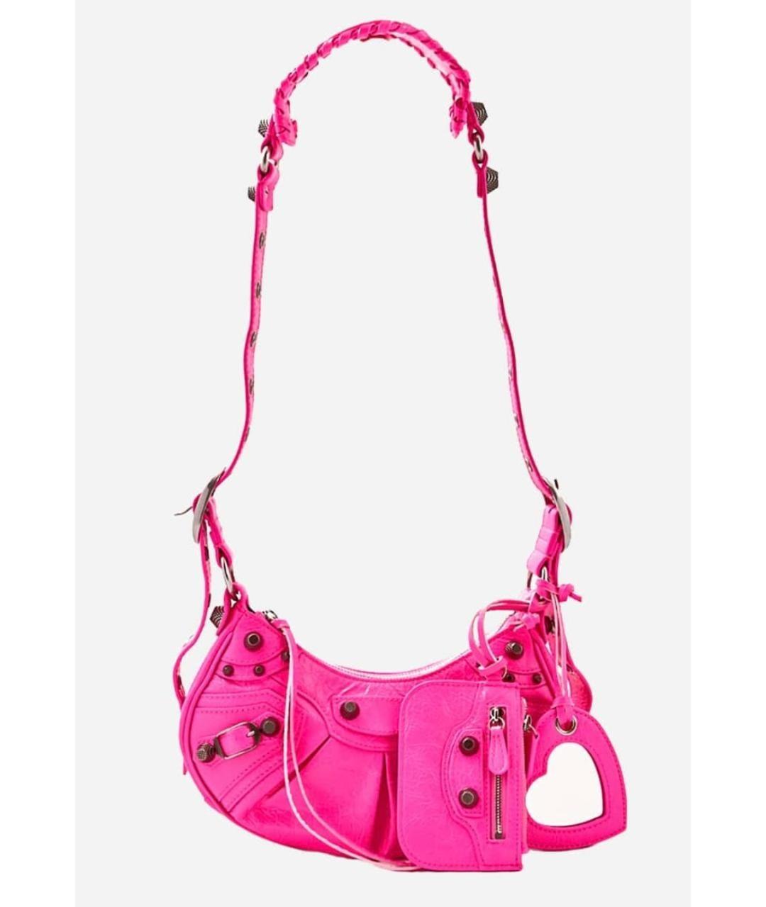 BALENCIAGA Розовая кожаная сумка через плечо, фото 5