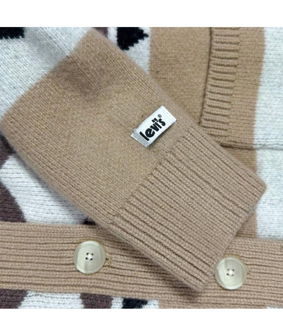 LEVI'S Бежевый шерстяной кардиган, фото 4