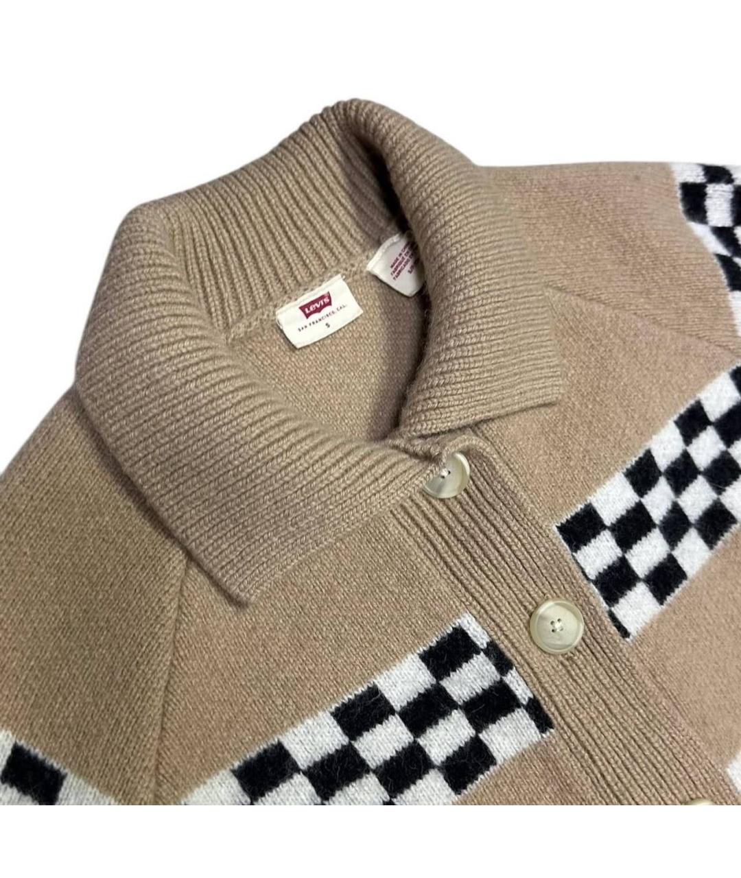 LEVI'S Бежевый шерстяной кардиган, фото 3