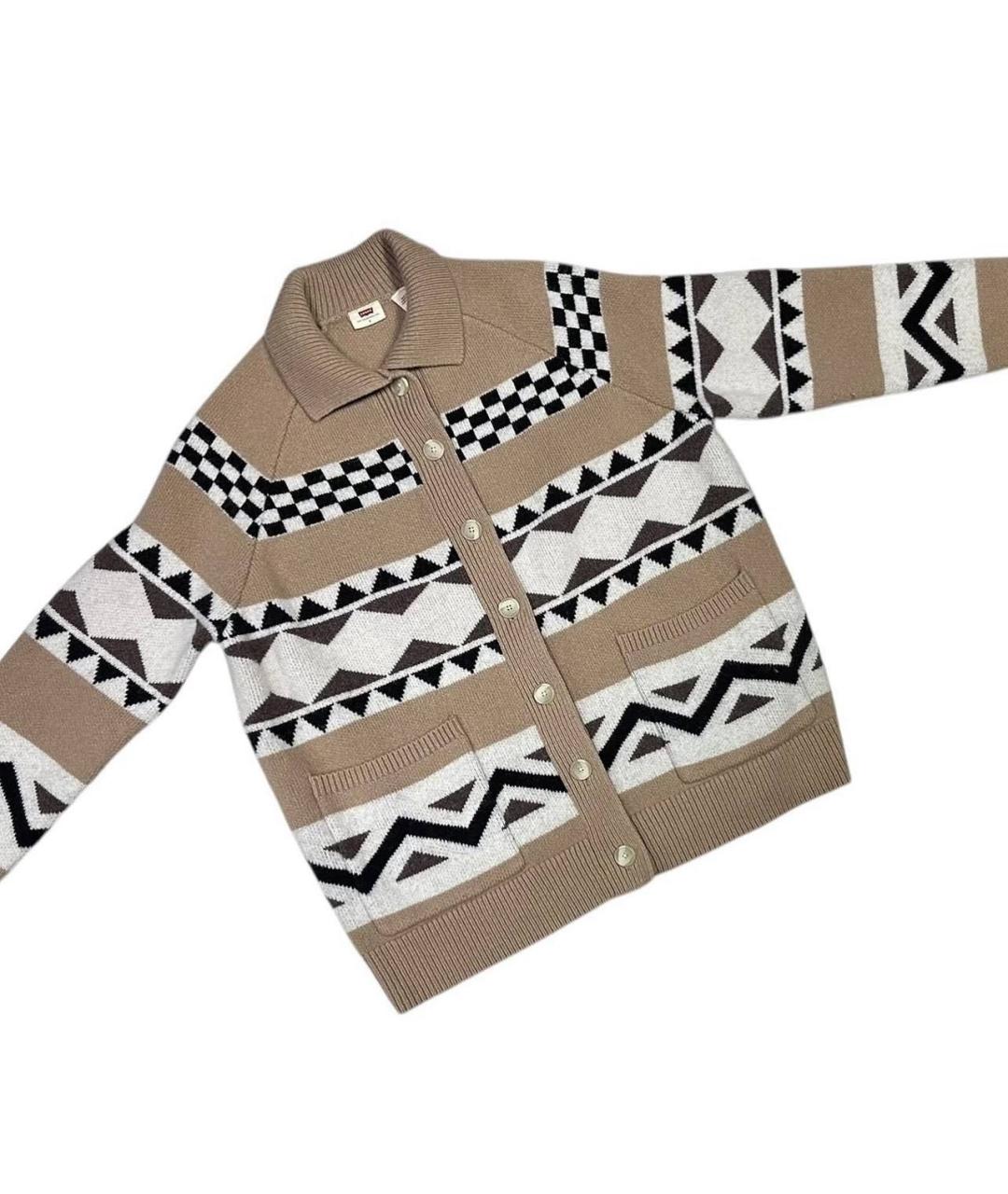 LEVI'S Бежевый шерстяной кардиган, фото 7
