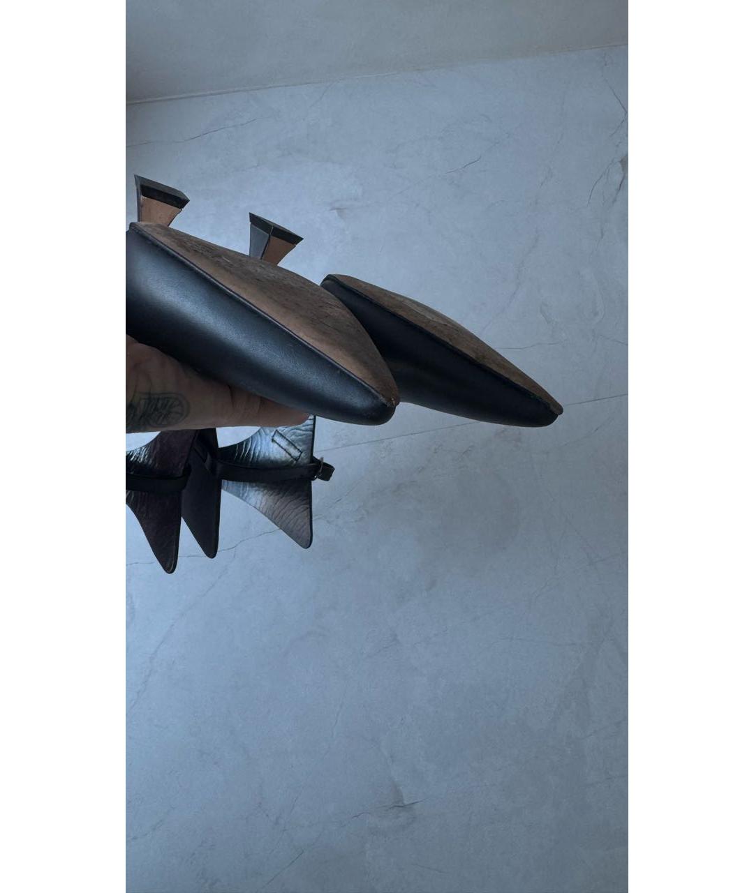 MANOLO BLAHNIK Черные кожаные туфли, фото 6