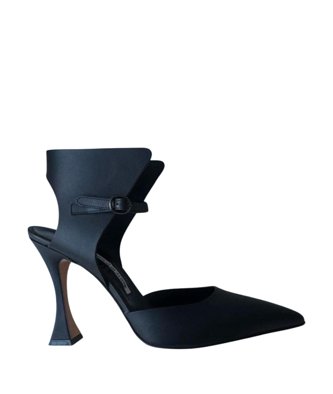 MANOLO BLAHNIK Черные кожаные туфли, фото 1