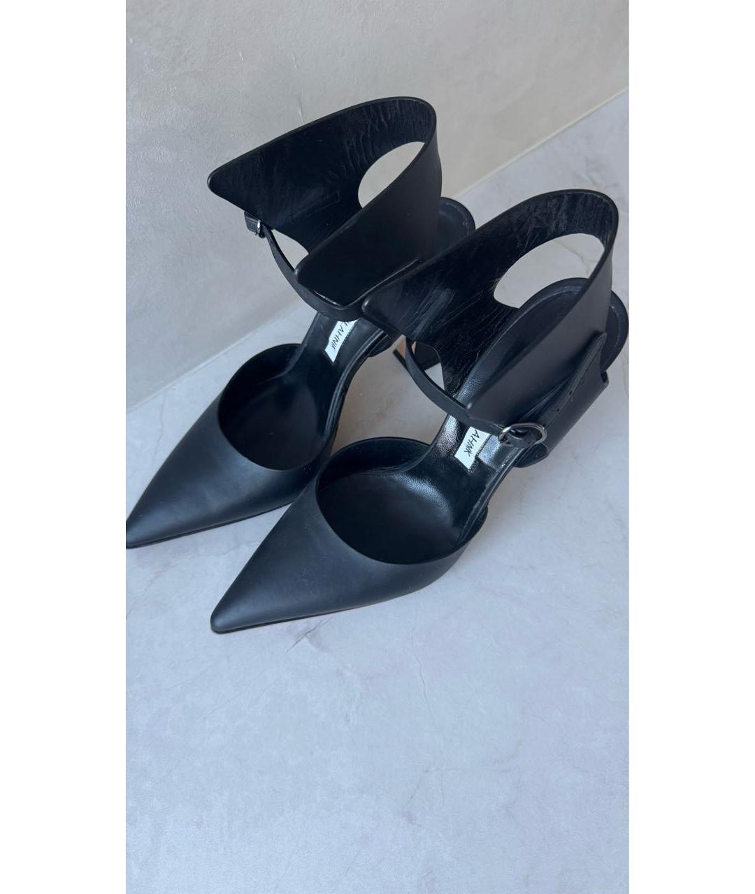 MANOLO BLAHNIK Черные кожаные туфли, фото 3