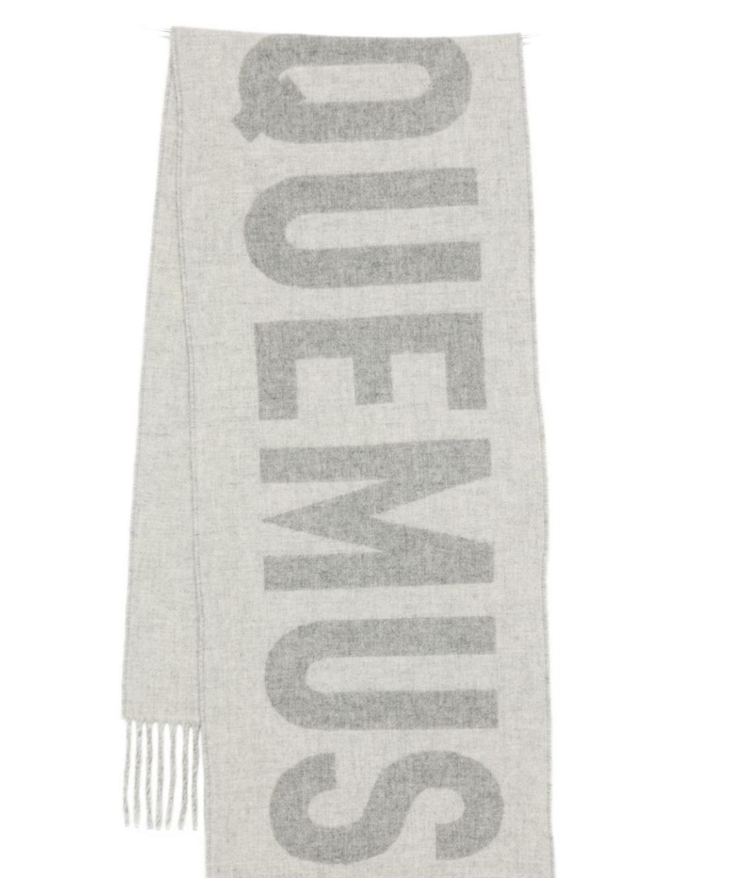 JACQUEMUS Серый шерстяной шарф, фото 2