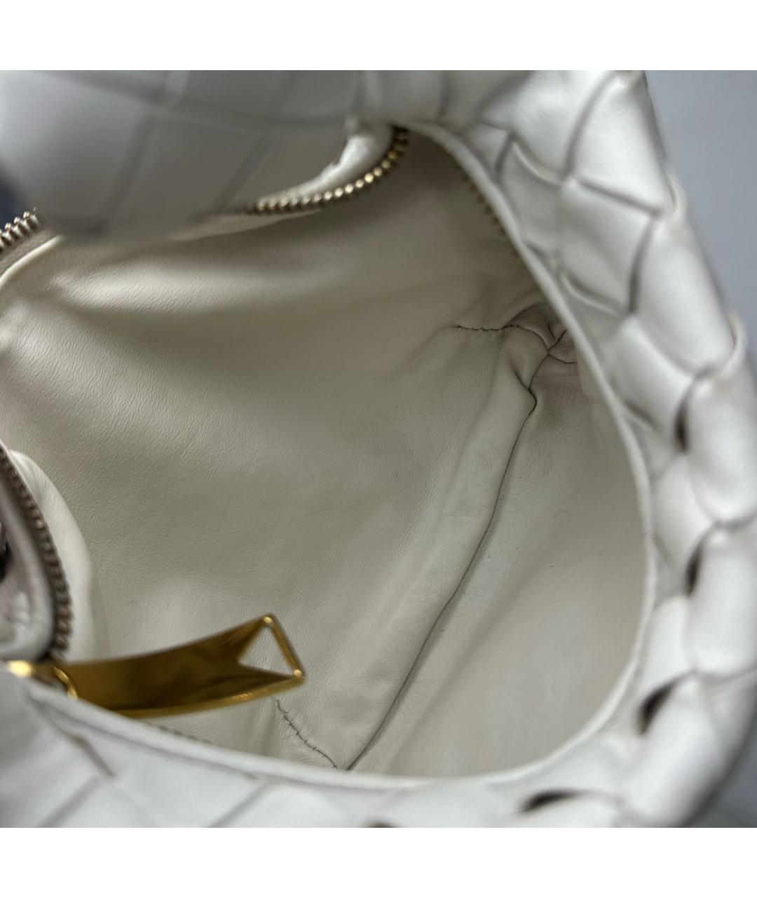 BOTTEGA VENETA Белая кожаная сумка с короткими ручками, фото 6