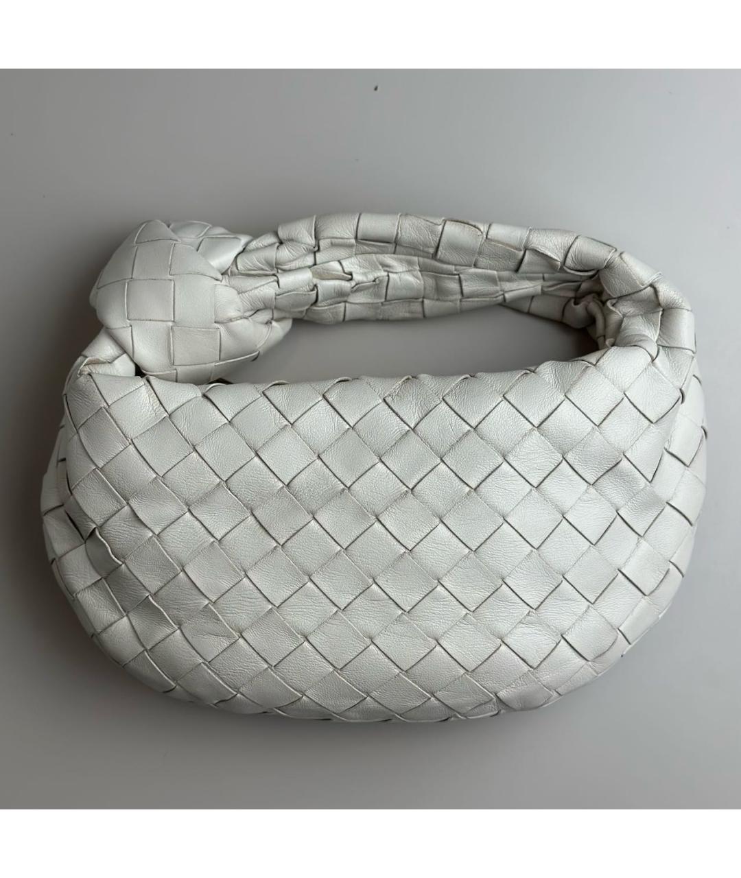 BOTTEGA VENETA Белая кожаная сумка с короткими ручками, фото 3