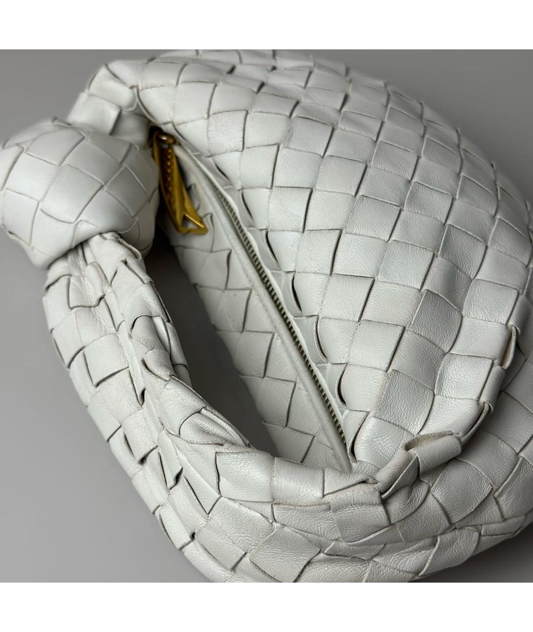 BOTTEGA VENETA Белая кожаная сумка с короткими ручками, фото 8