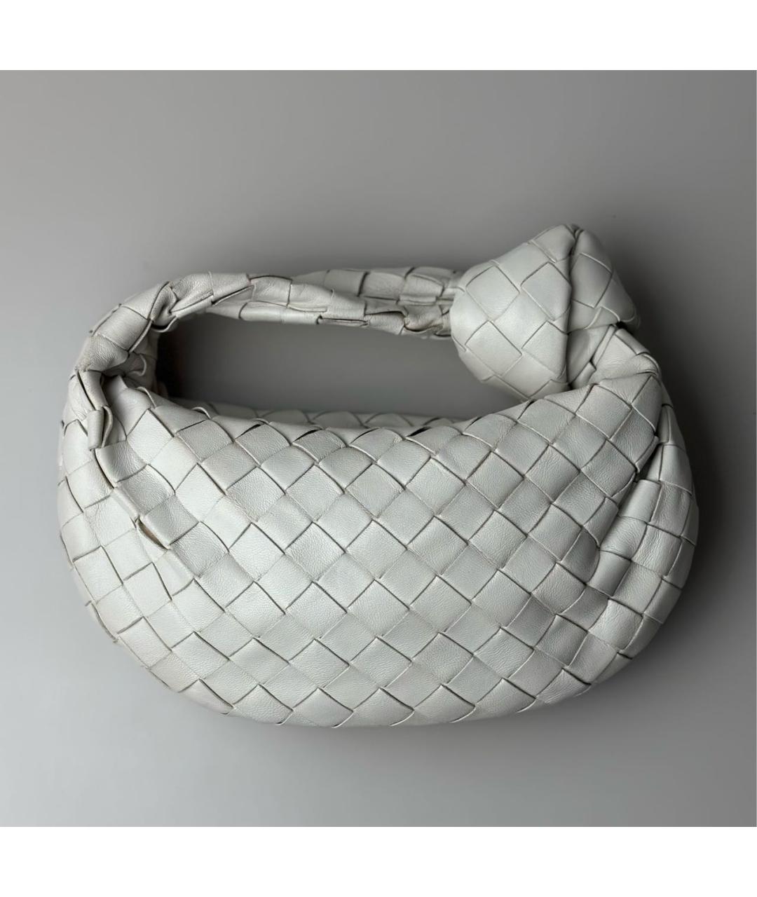 BOTTEGA VENETA Белая кожаная сумка с короткими ручками, фото 7