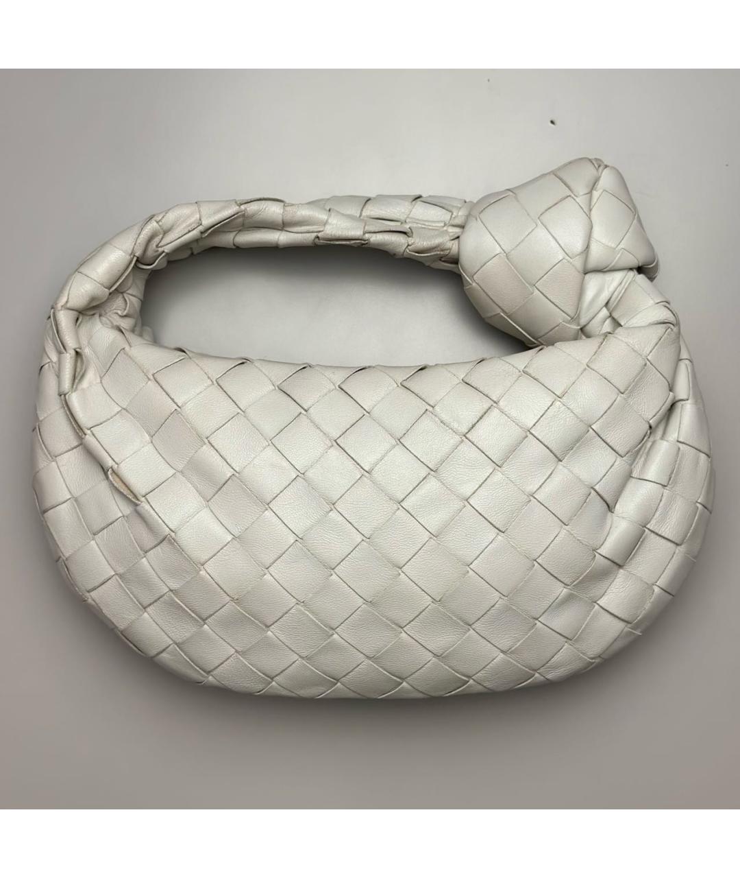 BOTTEGA VENETA Белая кожаная сумка с короткими ручками, фото 9