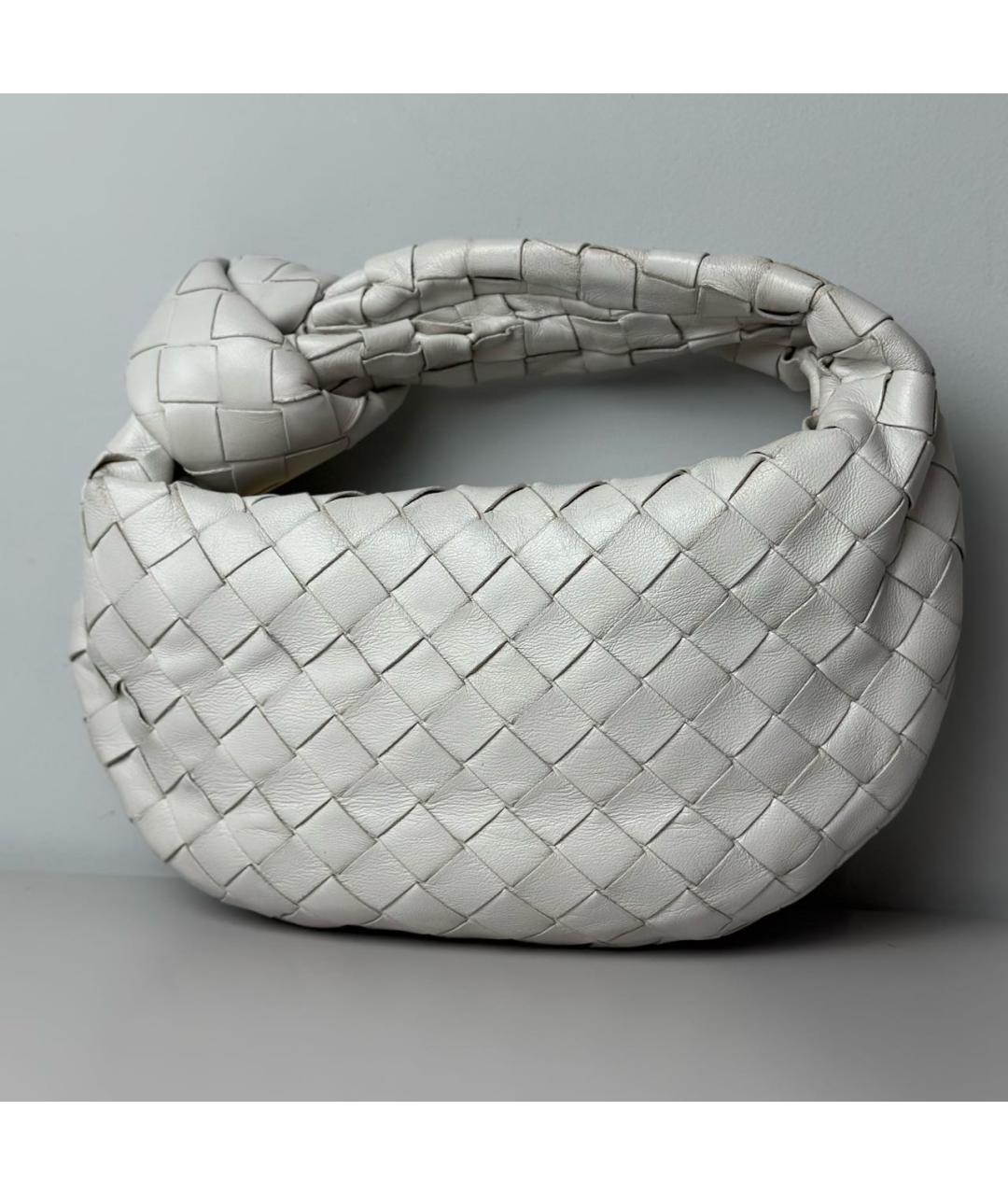 BOTTEGA VENETA Белая кожаная сумка с короткими ручками, фото 2