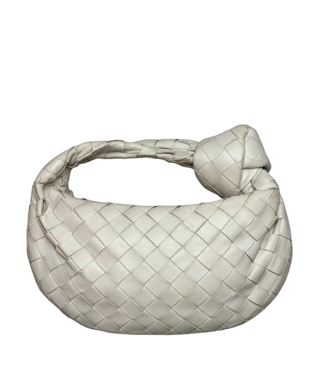 BOTTEGA VENETA Белая кожаная сумка с короткими ручками, фото 1
