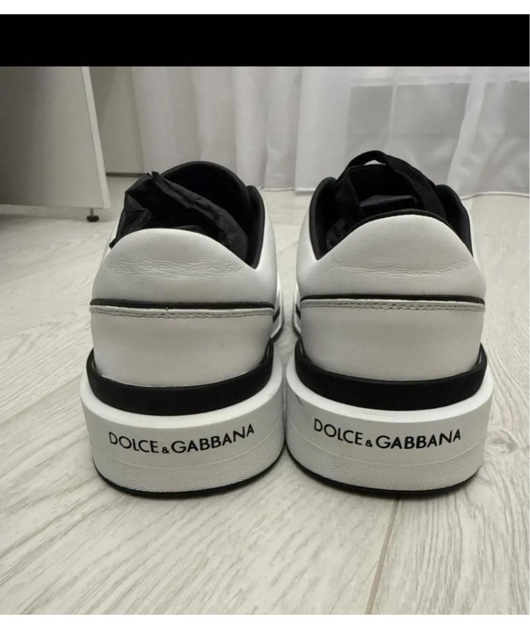DOLCE&GABBANA Белые кожаные кеды, фото 4