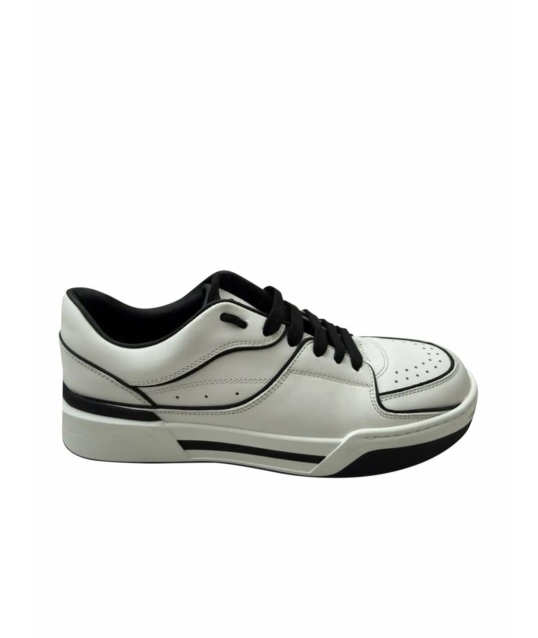 DOLCE&GABBANA Белые кожаные кеды, фото 1