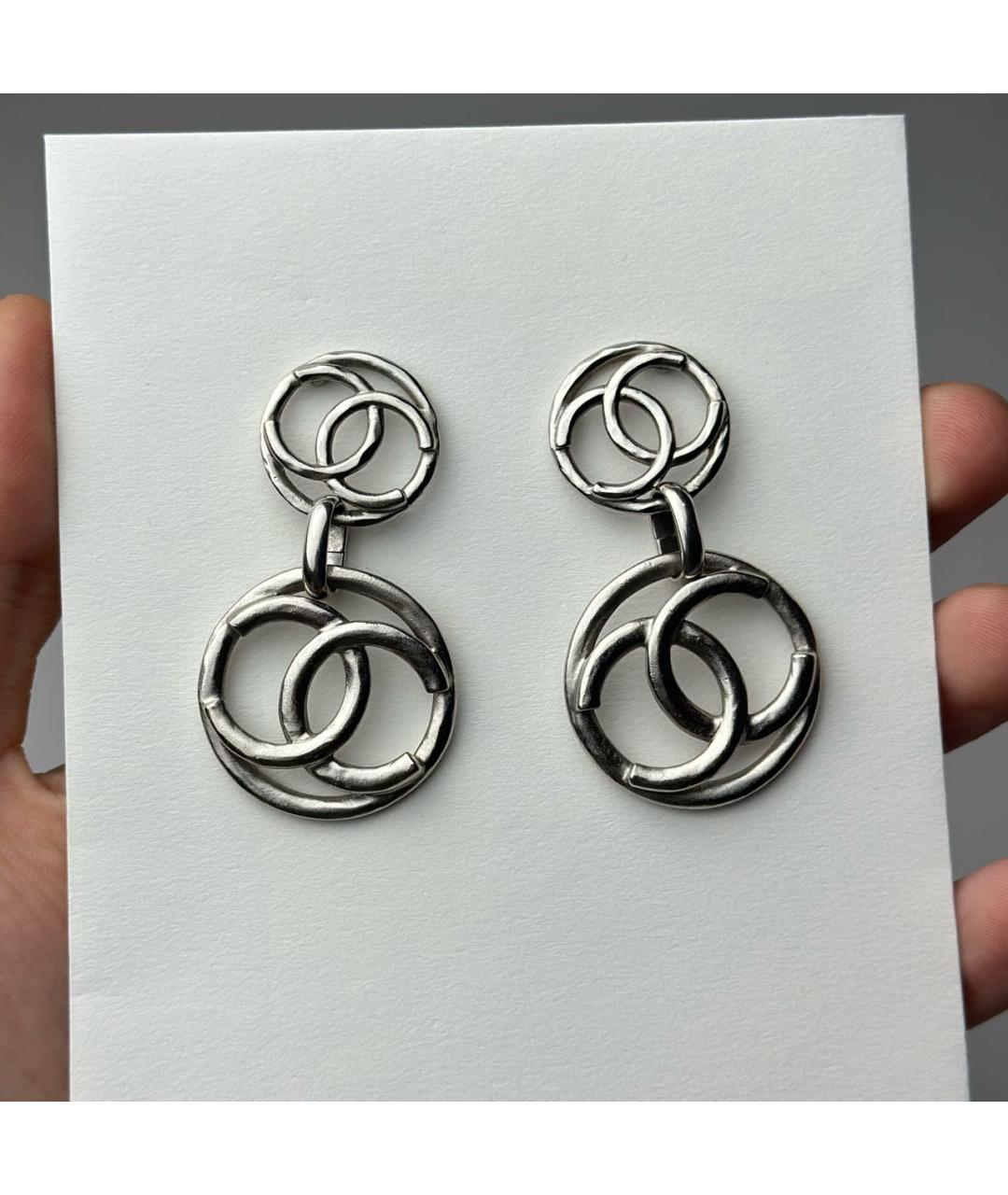 CHANEL Серебряные серьги, фото 2