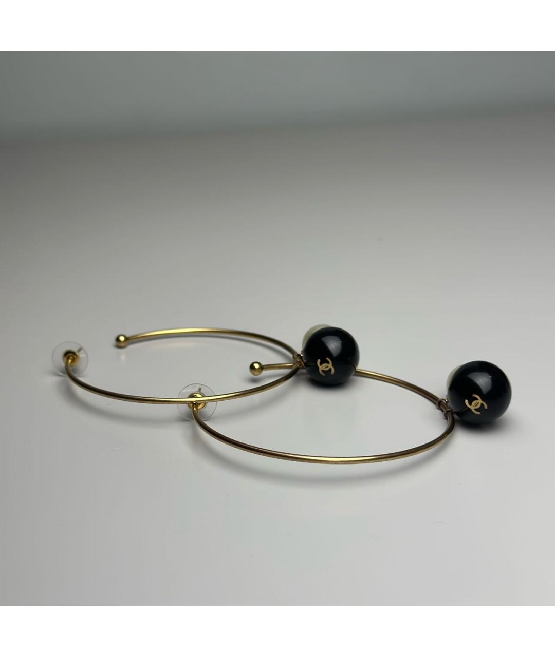 CHANEL Золотые металлические серьги, фото 8