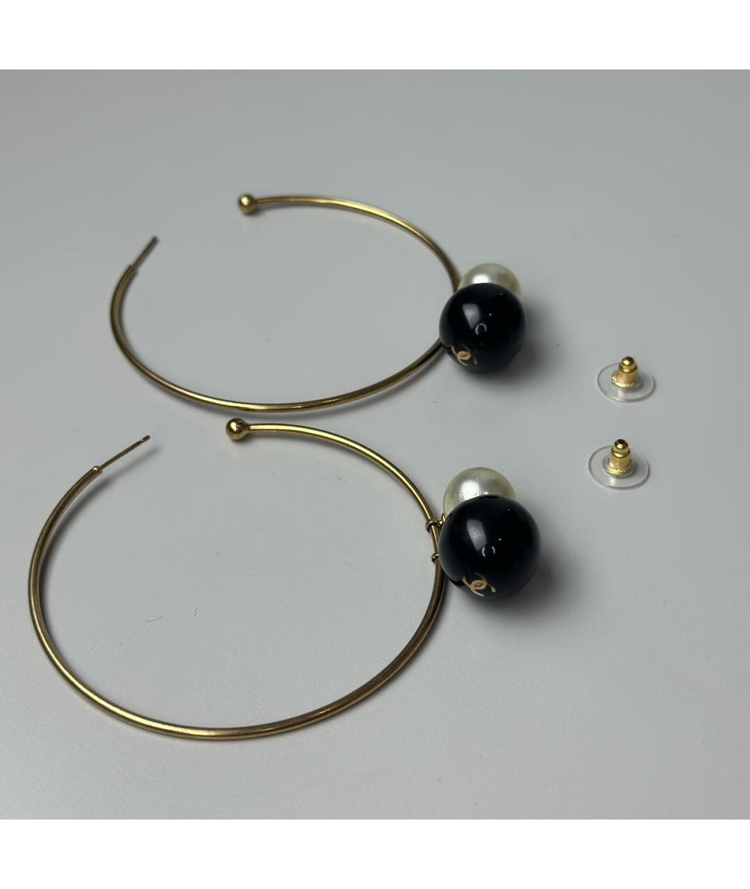 CHANEL Золотые металлические серьги, фото 4