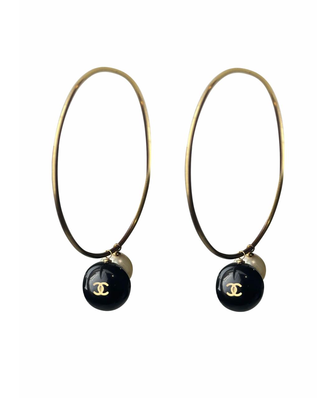 CHANEL Золотые металлические серьги, фото 1